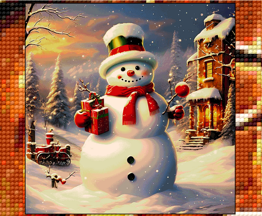 Christmas Snowman cross stitch pdf pattern