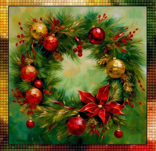 Christmas wreath Max Colours cross stitch pdf pattern