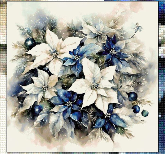 Poinsettia cross stitch pdf pattern