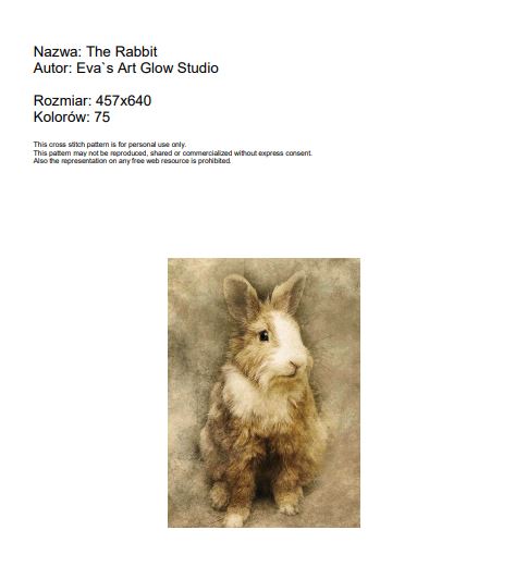 Rabbit cross stitch pattern pdf